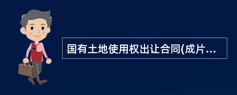 国有土地使用权出让合同(成片出让)