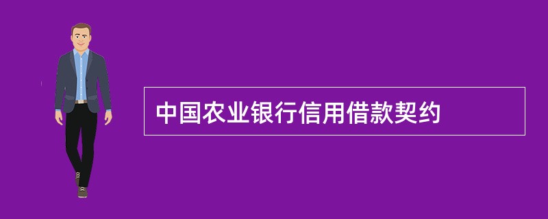 中国农业银行信用借款契约