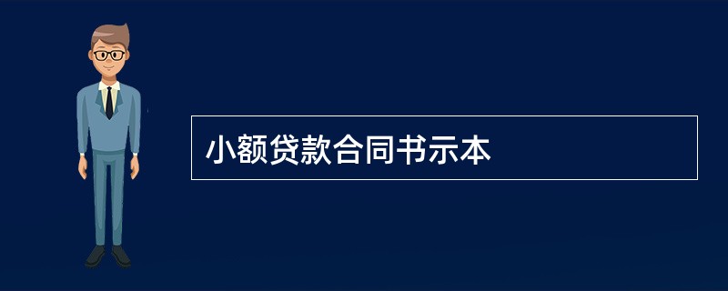 小额贷款合同书示本