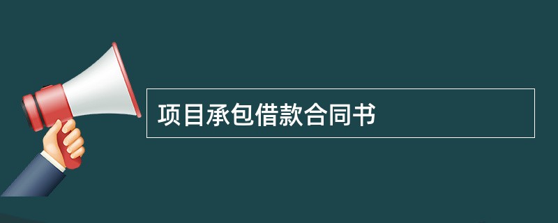 项目承包借款合同书