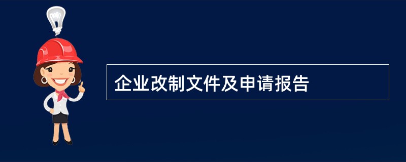 企业改制文件及申请报告