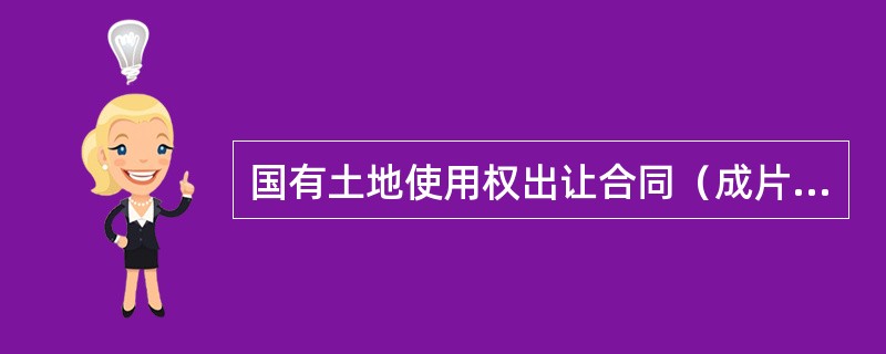 国有土地使用权出让合同（成片出让）