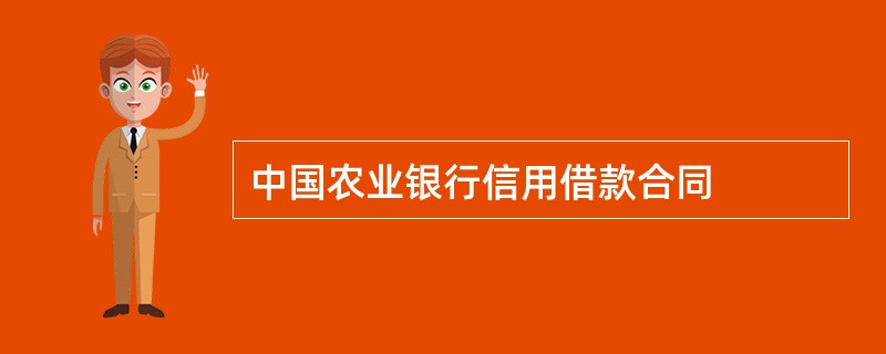 中国农业银行信用借款合同