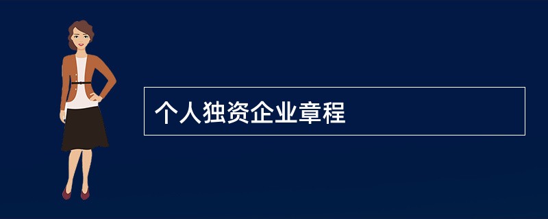 个人独资企业章程