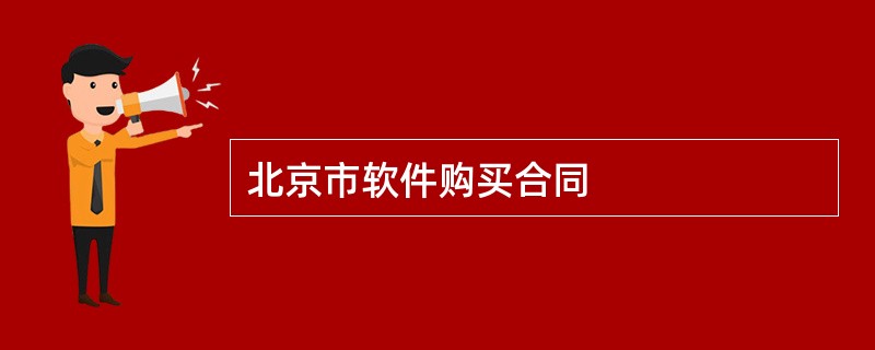 北京市软件购买合同