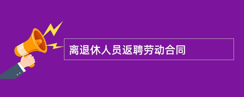 离退休人员返聘劳动合同