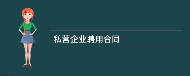 私营企业聘用合同