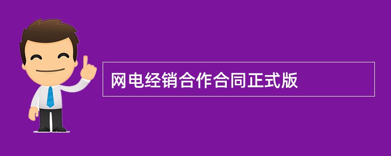 网电经销合作合同正式版