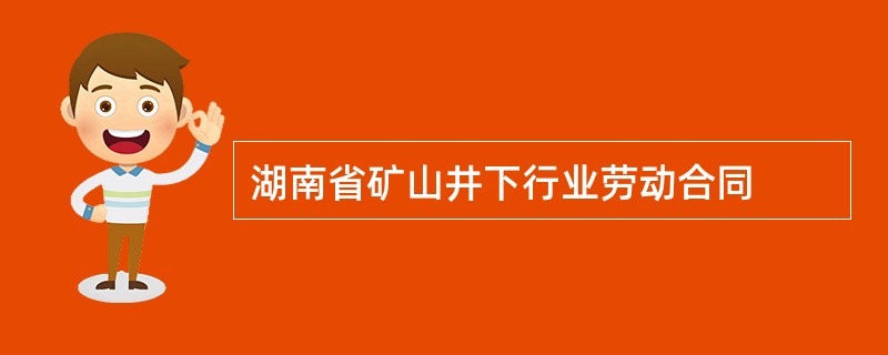 湖南省矿山井下行业劳动合同