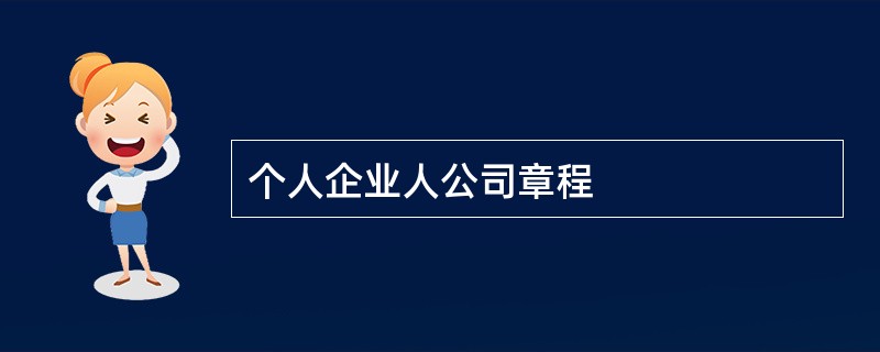 个人企业人公司章程