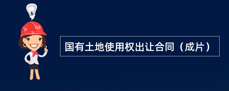 国有土地使用权出让合同（成片）