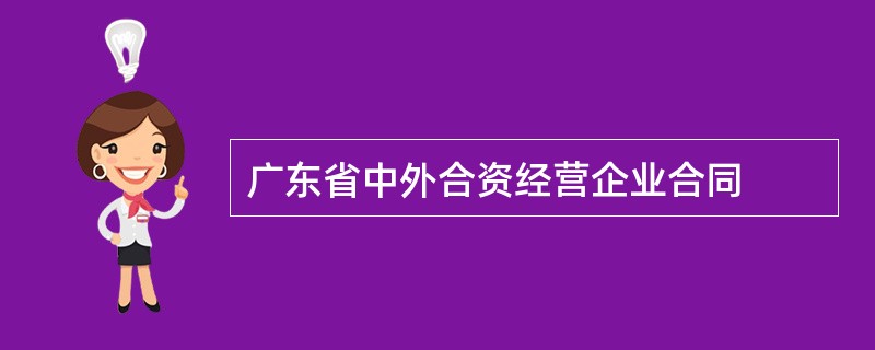 广东省中外合资经营企业合同