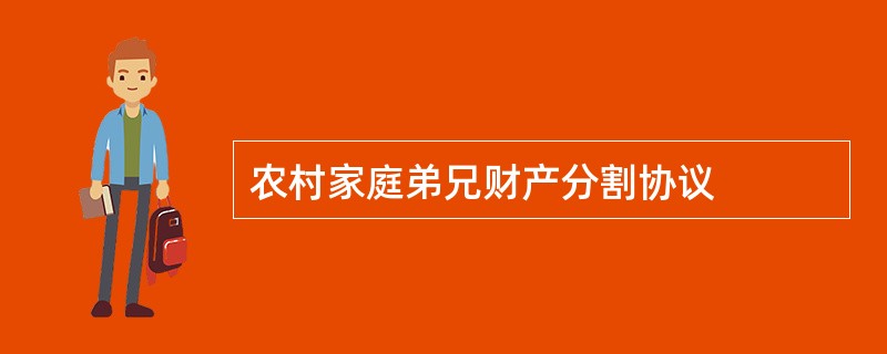 农村家庭弟兄财产分割协议