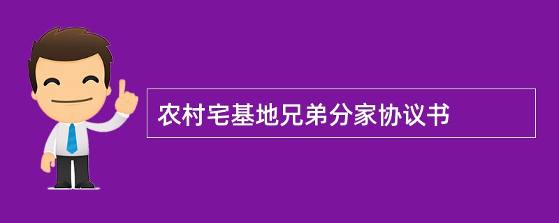 农村宅基地兄弟分家协议书