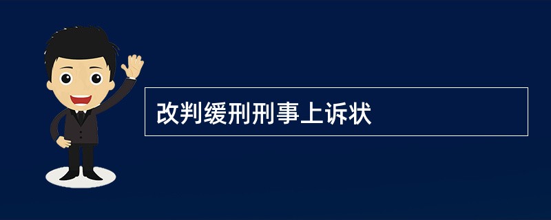 改判缓刑刑事上诉状