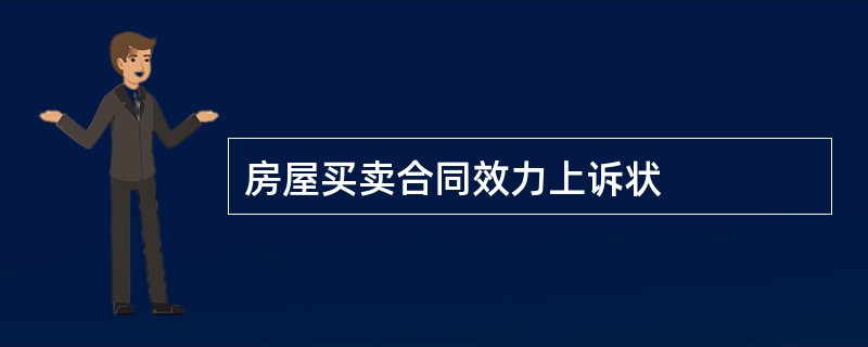 房屋买卖合同效力上诉状