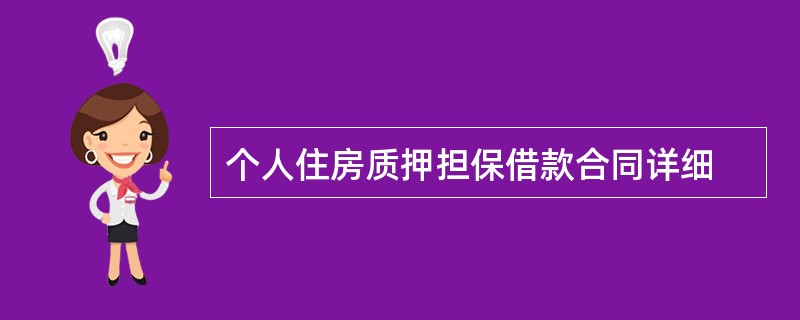 个人住房质押担保借款合同详细